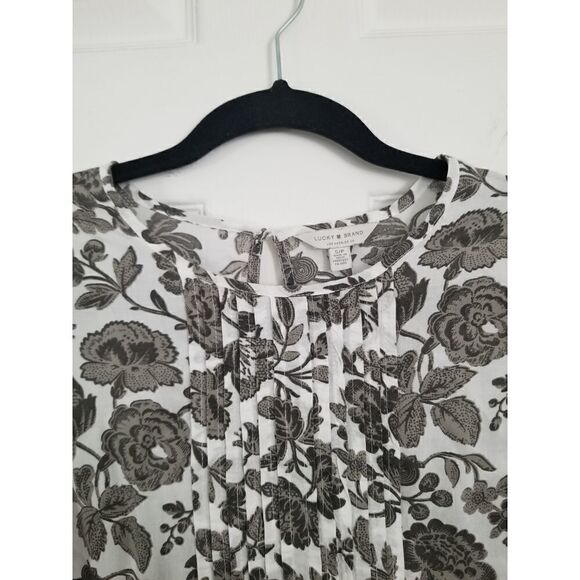 LUCKY Brand lea pintuck blouse top - Picture 7 of 11